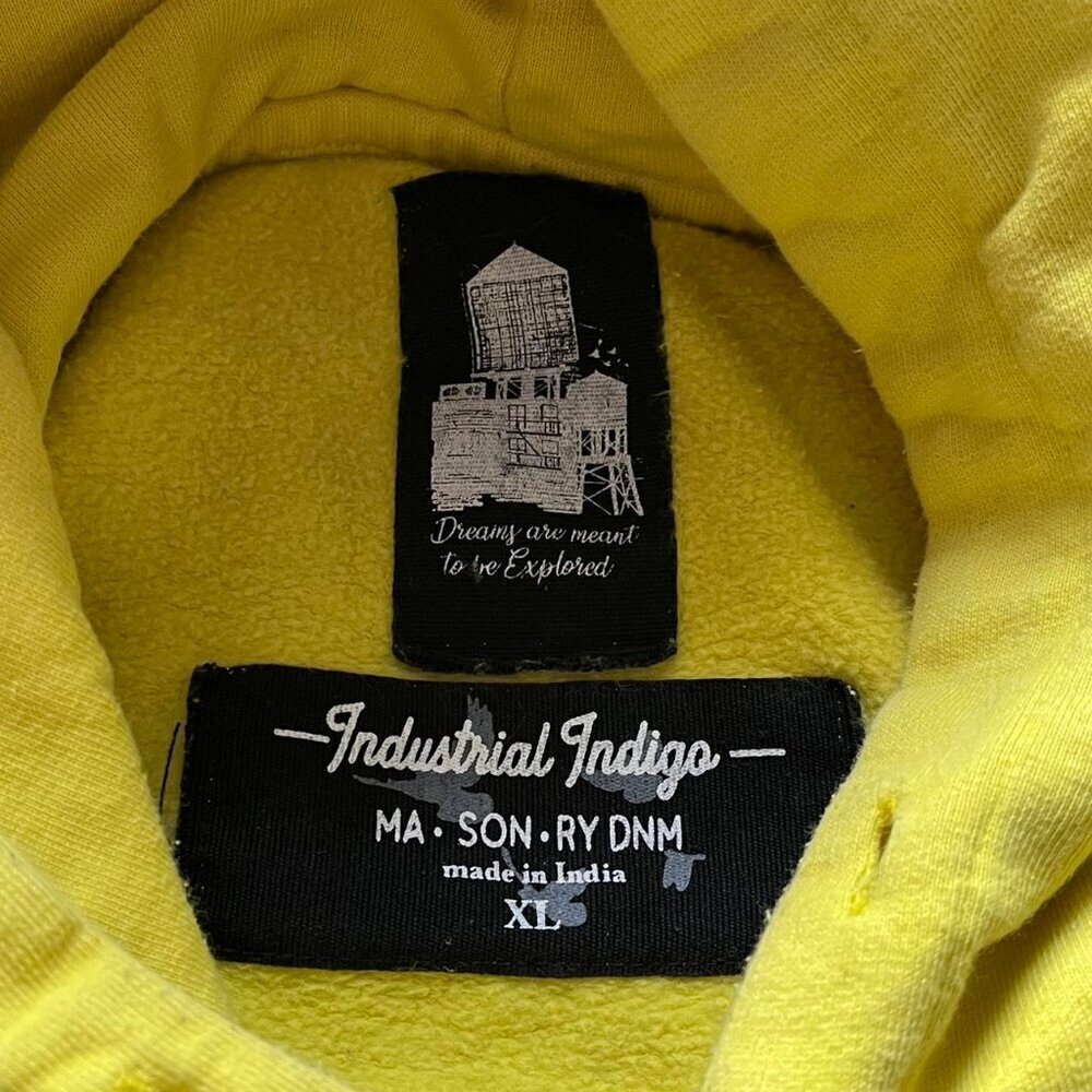 Industrial Indigo Yellow The Awakening Hoodie Mens XL Streetwear Goth Skater - Picture 3 of 7